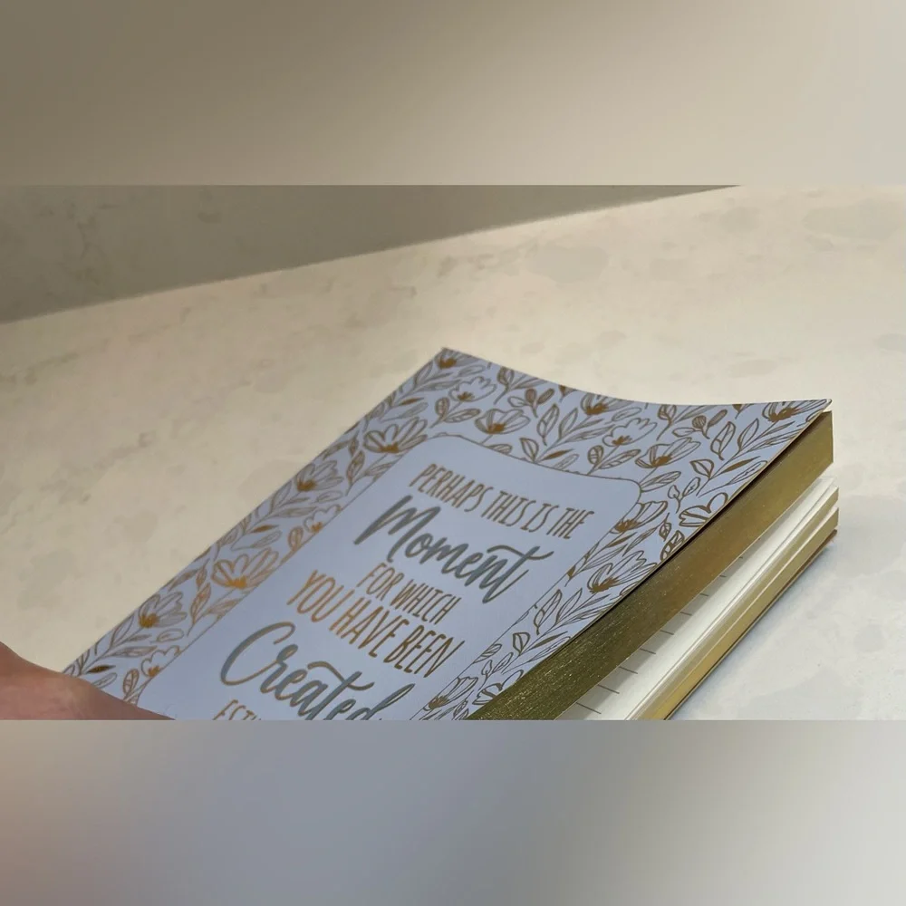Light Purple Lavender and Gold Floral Print Inspirational Journal with Gold Edge